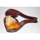 Large cased Meerschaum pipe