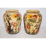 Pair of Indian Tree pattern vases, height 22cm