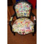 Childs bedroom chair with Marvel themed leather