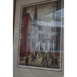 Lowry Print Limited Edition 278/850 with blind stamp. Good strong colours, framed and mounted