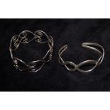 Two silver bangles