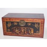 Oriental style storage box, length 36cm width 18cm