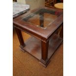Glass topped side table
