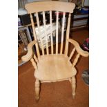 Large beach wood armchair