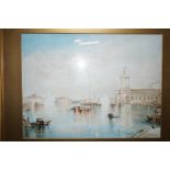 Framed Venice scene lithograph after Turner