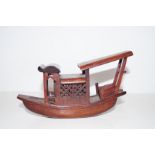 Carved rosewood model of a junk