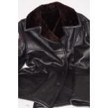 Good quality fur lined leather jacket, size large,