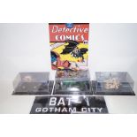 Three collectable Batman model cars together with