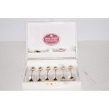 Cased set of Royal Albert gold plated and porcelai