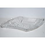 Early cut crystal bowl, length 34cm