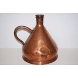 Victorian copper jug, stamped Victoria Hotel