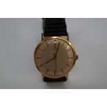 Omega; a rare gent's wristwatch in 18 carat gold c