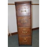 Vintage 4 drawer oak filing cabinet