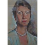 Pastel portrait of a lady indistinct signature 42x