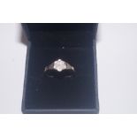 18 carat gold and platinum cluster ring set with d