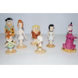 Set of seven Beswick Flintstones figures, with COA