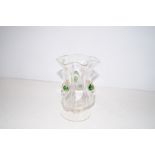 Early art glass vase together with a art glass con