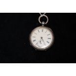 Silver cased pocket watch with fuse movement