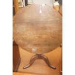 Edwardian oak tilt top table