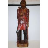 Large carved figure of a Native American Indian ma