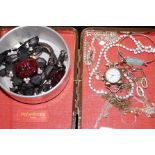 Collection of costume jewellery, some silver