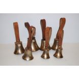 A set of six professional campanology bells