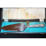 Mr Kipling silver handle cake knife and box