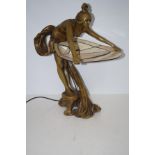 Christopher Wray Art Nouveau style resin lamp. 54c