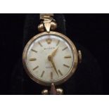 Rolex precision, 9ct gold cased vintage wristwatch