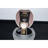 Elgin automatic gents wristwatch with date apertur