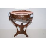 Art Nouveau Tazza Stand with Milk Glass Stones. He