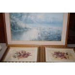 Large framed print together with a pair of Richard