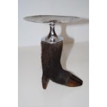 Taxidermy boar foot- applied with white metal ova