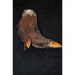 Taxidermy boar foot- spill pot with metal mount- 1