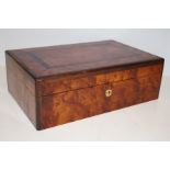 Modern amboyna box with key