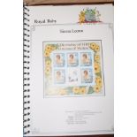 Royal baby stamp and mint sheet collection