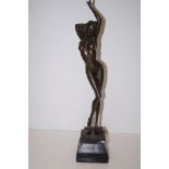 Bronze nude figure on a marble base, after Vitaleh