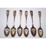 Set of six George III silver teaspoons, London 181