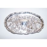 Victorian silver pin dish, decorated with masks, f