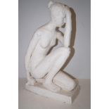 Large chalk-ware figure of a nude woman- Height: 5