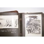 Leather photo album with military photographs