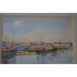 Angela Argent framed watercolour 'Liverpool scene'