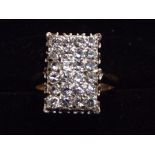 9ct Gold dress ring with white stone cluster. Size