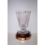 Large Stuart Crystal presentation vase on plinth b