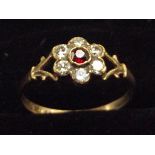 9ct Gold dress ring set with size white CZ size N