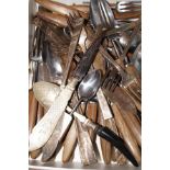 Set of retro cutlery with rose wood handles, also