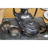 Silver plated tea set and tray