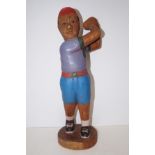 Large wooden figure of a golfer (Height: 50cm)