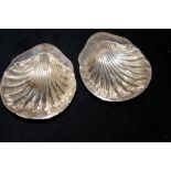 Pair of silver shell dishes