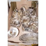 Box of good quality plated ware